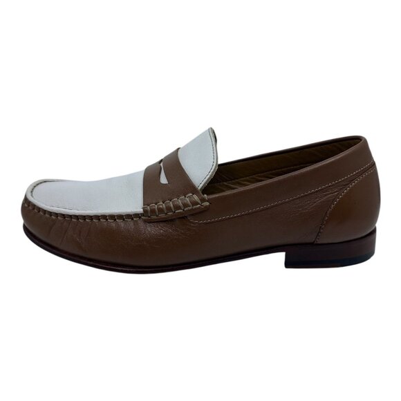 Florsheim Mens Beaufort Penny‎ Loafers 9D White/Cognac Leather Classic Style Pre main image 11